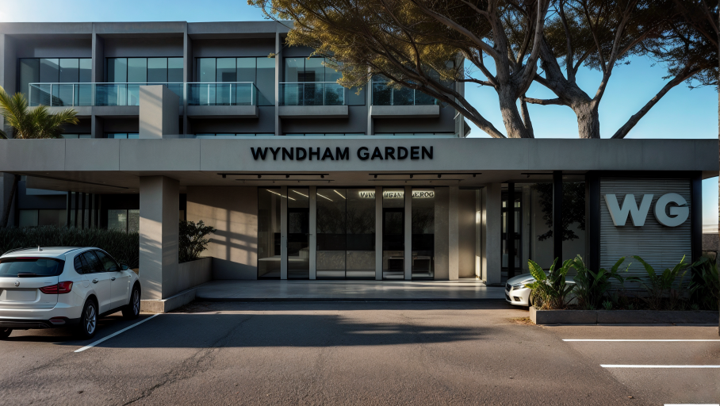 Habitación moderna con mobiliario a medida en Hotel Wyndham Garden San Blas