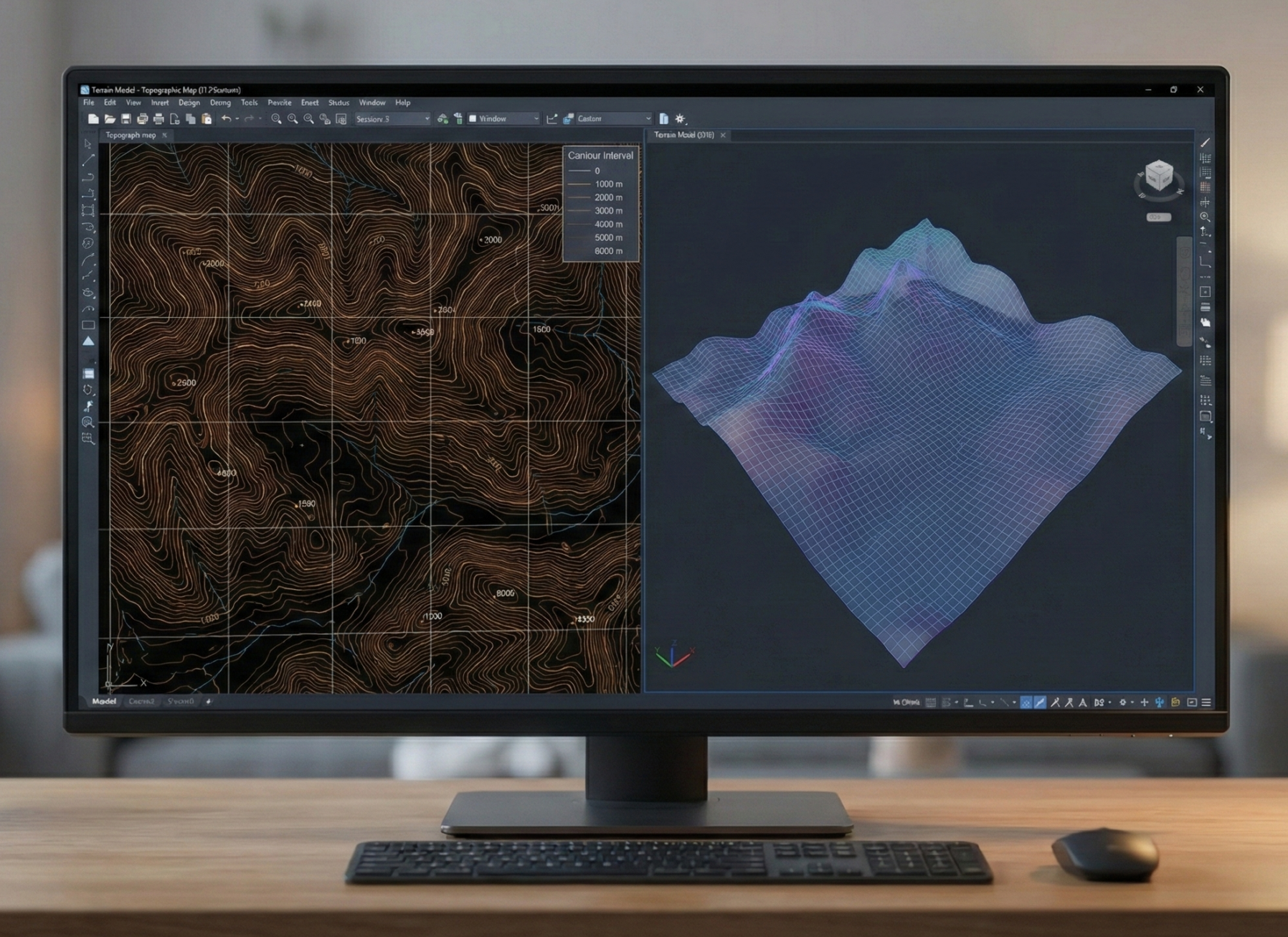Plano digital resultante de estudios técnicos y topografía para análisis de pendiente